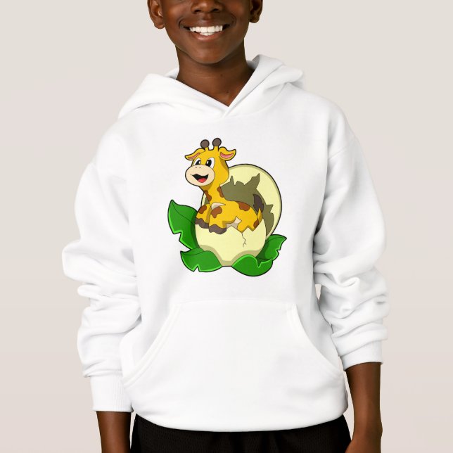 Giraffe mit Leaf & Egg Hoodie (Vorderseite)