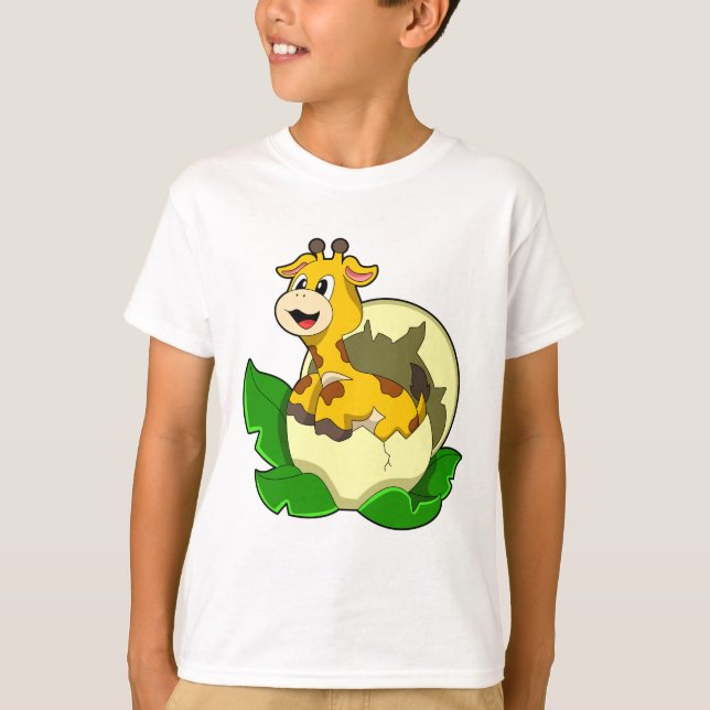 Giraffe mit Leaf & Egg T-Shirt (Vorderseite)