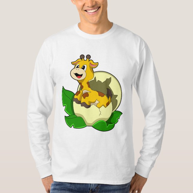 Giraffe mit Leaf & Egg T-Shirt (Vorderseite)