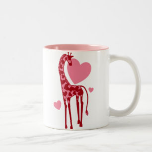 Giraffe mit Liebe Zweifarbige Tasse