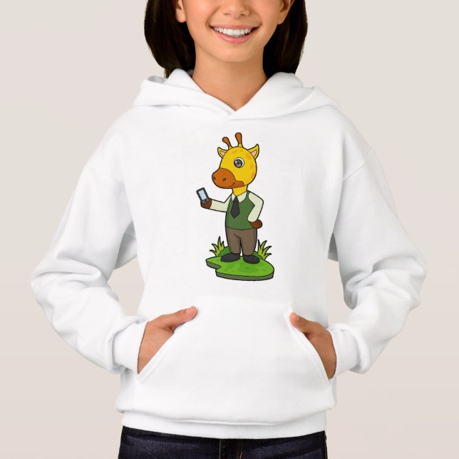 Giraffe mit Mobile Hoodie (Vorderseite)