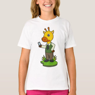Giraffe mit Mobile T-Shirt