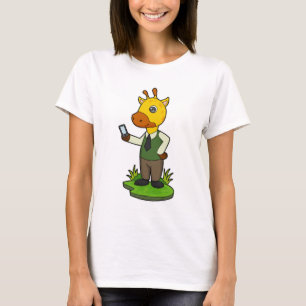 Giraffe mit Mobile T-Shirt