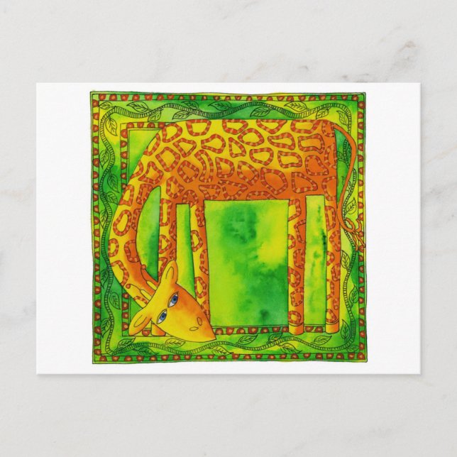 Giraffe mit Muster Postkarte (Vorderseite)