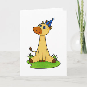 Giraffe mit Party-Hut Karte