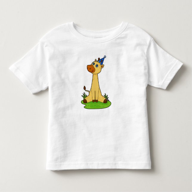 Giraffe mit Party-Hut Kleinkind T-shirt (Vorderseite)