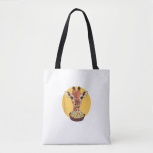 Giraffe mit Popcorn-Cartoon Tierischer Spaß
