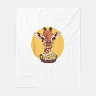 Giraffe mit Popcorn-Cartoon Tierischer Spaß Fleecedecke