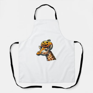 Giraffe mit Pumpkin Hat Halloween Design Schürze