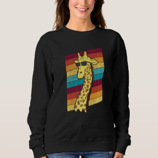 Giraffe mit Retro-Hintergrund aus Afrika Sweatshirt