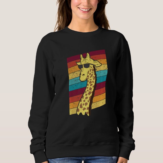 Giraffe mit Retro-Hintergrund aus Afrika Sweatshirt (Vorderseite)