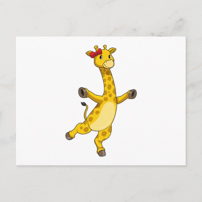 Giraffe mit Ribbon Postkarte (Vorderseite)