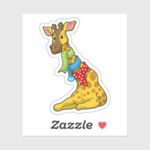 Giraffe mit Scarf Aufkleber
