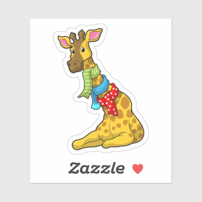 Giraffe mit Scarf Aufkleber (Blatt)