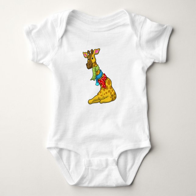 Giraffe mit Scarf Baby Strampler (Vorderseite)