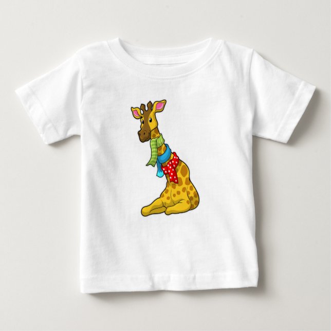 Giraffe mit Scarf Baby T-shirt (Vorderseite)
