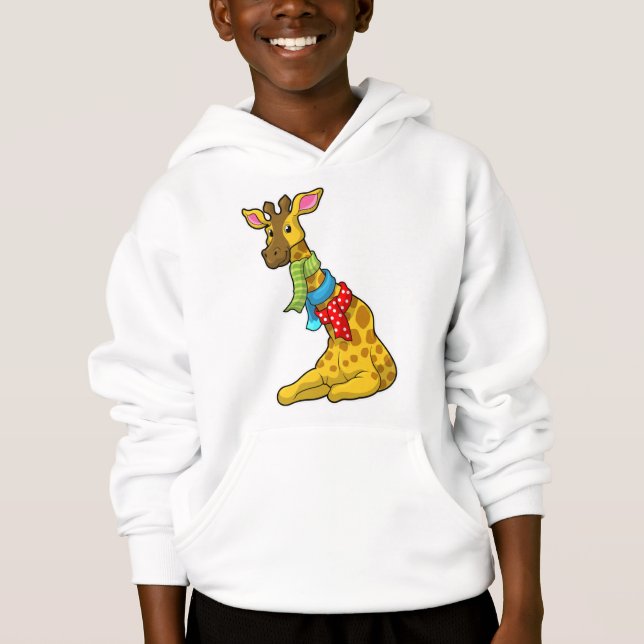 Giraffe mit Scarf Hoodie (Vorderseite)