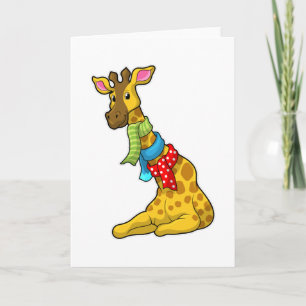 Giraffe mit Scarf Karte