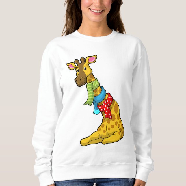 Giraffe mit Scarf Sweatshirt (Vorderseite)