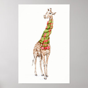 Giraffe mit Schal Poster