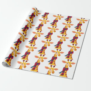 Giraffe mit Schalsdesign, kalter Giraffenaufdruck Geschenkpapier