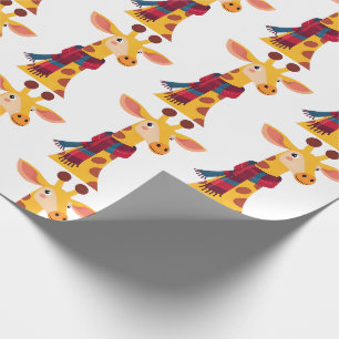 Giraffe mit Schalsdesign, kalter Giraffenaufdruck Geschenkpapier