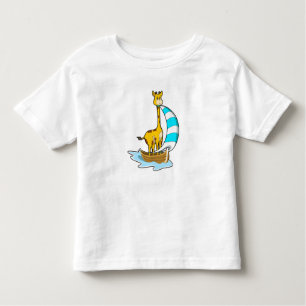 Giraffe mit Segelboot Kleinkind T-shirt