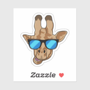 Giraffe mit Sonnenbrille Aufkleber