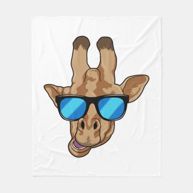 Giraffe mit Sonnenbrille Fleecedecke (Vorderseite)