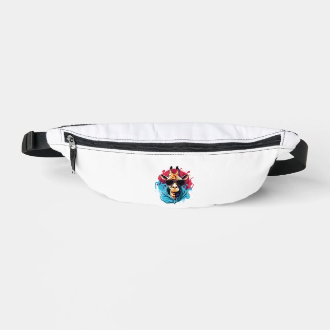 Giraffe mit Sonnenbrille, helle Farben Bauchtasche (Vorderseite)