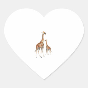 Giraffe mit Sonnenbrille Jungle Safari Animal Gira Herz-Aufkleber