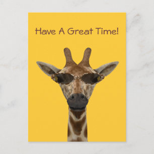 Giraffe mit Sonnenbrille Postkarte