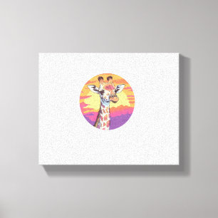Giraffe mit Sonnenuntergang-Safari-Vibes-Kunst Leinwanddruck