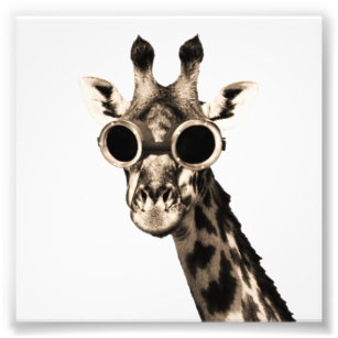 Giraffe mit Steampunk-Sonnenbrille-Brille Fotodruck