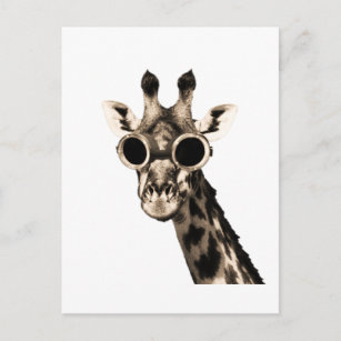 Giraffe mit Steampunk-Sonnenbrille-Brille Postkarte