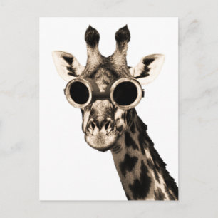 Giraffe mit Steampunk-Sonnenbrille Schutzbrille Postkarte