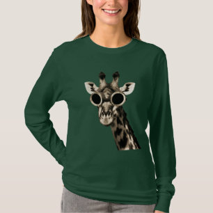 Giraffe mit Steampunk-Sonnenbrille Schutzbrille T-Shirt