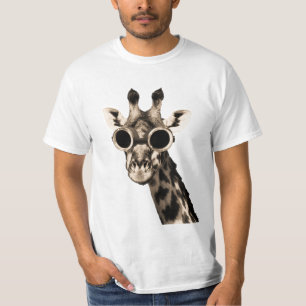 Giraffe mit Steampunk-Sonnenbrille Schutzbrille T-Shirt