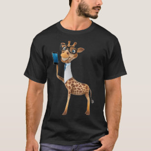 Giraffe mit Telefon T-Shirt