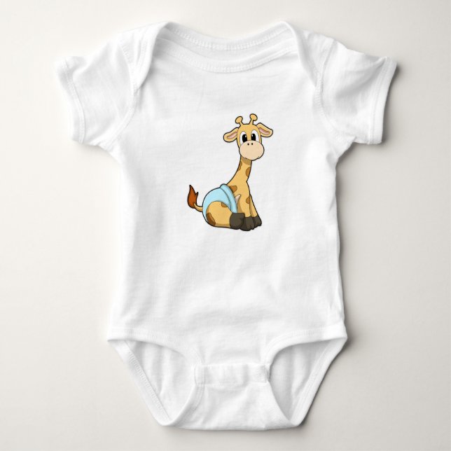Giraffe mit Unterhosen Baby Strampler (Vorderseite)