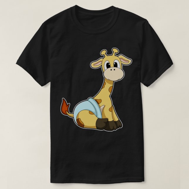 Giraffe mit Unterhosen T-Shirt (Design vorne)