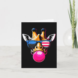 Giraffe mit US Gles and Bubblegum 4. Juli Karte