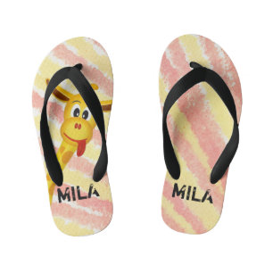 Giraffe mit vielen Farben Kinderbadesandalen