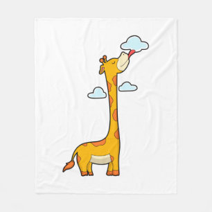 Giraffe mit Wolken Fleecedecke