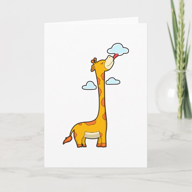 Giraffe mit Wolken Karte (Vorderseite)
