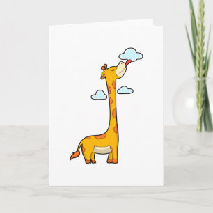 Giraffe mit Wolken Karte