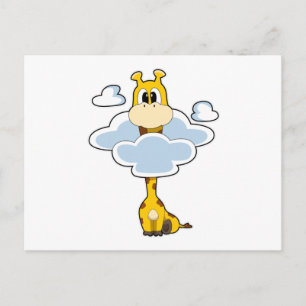 Giraffe mit Wolken Postkarte