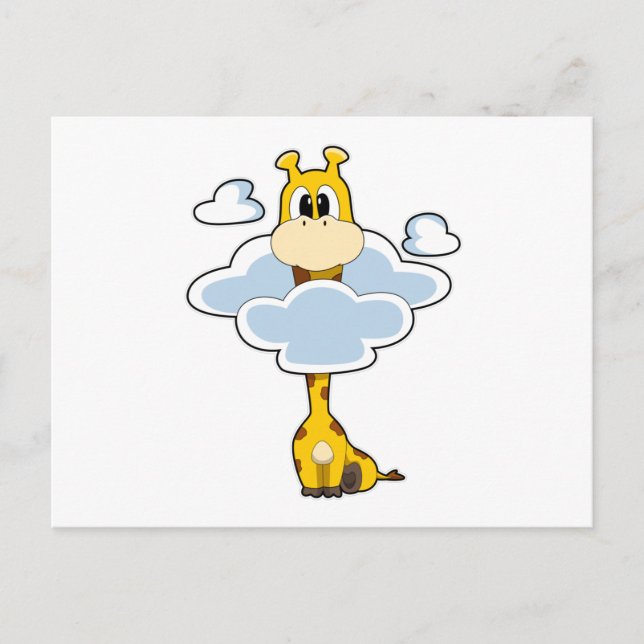 Giraffe mit Wolken Postkarte (Vorderseite)