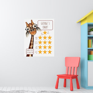 Giraffe Mittlerdiagramm, Plakatpapier (Matte) Poster