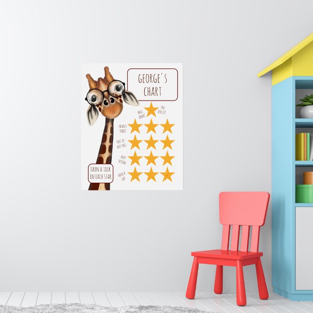 Giraffe Mittlerdiagramm, Plakatpapier (Matte) Poster (Kinderzimmer 1)